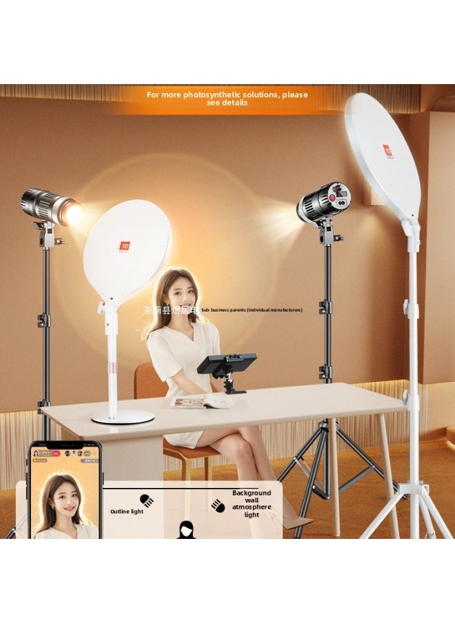 Full Screen Shadowless] Live Fill Light Anchor Dedicated Live Room Surface Light Shooting Desktop Beauty Round Flat Light-Specifications:[8800lm Full-screen Soft Light] Desktop Version + Single Camera Position