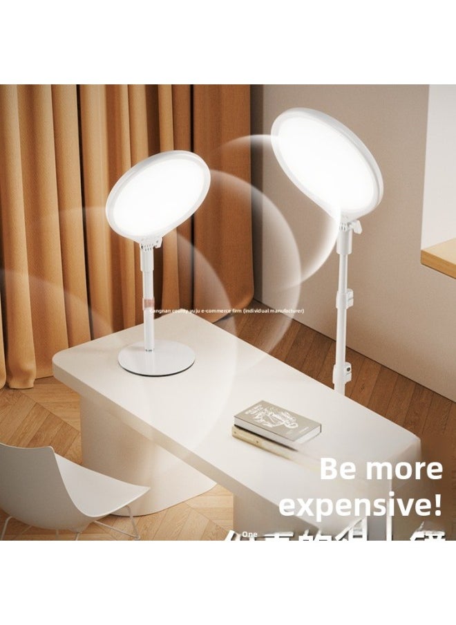 Full Screen Shadowless] Live Fill Light Anchor Dedicated Live Room Surface Light Shooting Desktop Beauty Round Flat Light-Specifications:[8800lm Full-screen Soft Light] Desktop Version + Single Camera Position