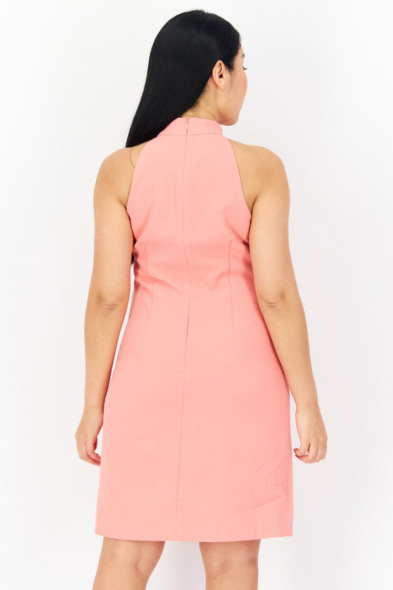 VINCE CAMUTO Women Sleeveless Mini Dress, Coral - Image 4