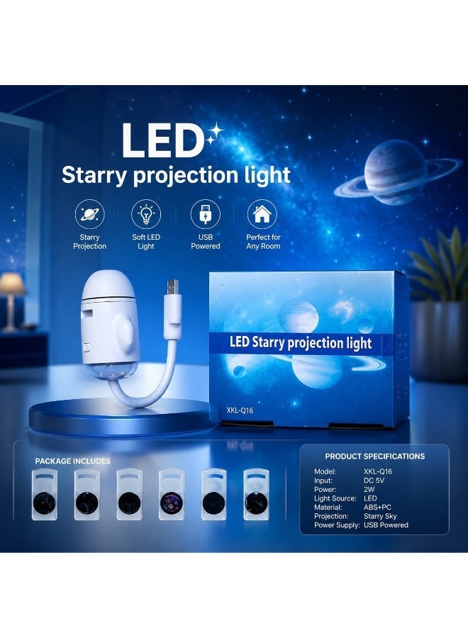 دريمزون مصباح إسقاط النجوم بتقنية LED (XKL-Q16) – مصباح ليلي مرن بتأثير المجرة يعمل عبر USB، مناسب لغرف النوم وغرف الأطفال - Image 1