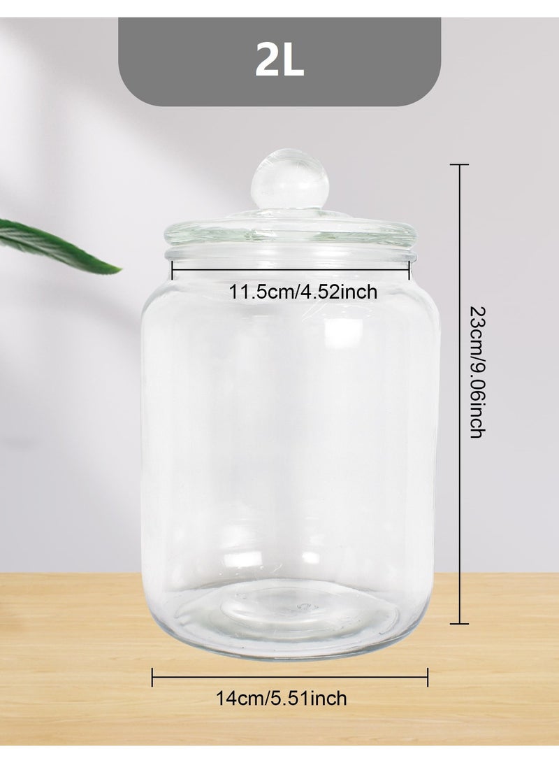 2L Glass Storage Jar with Airtight Lid, Transparent, Heat and Cold Resistant, Ideal for Storing Nuts, Cereal, Tea, and Candies - Image 2