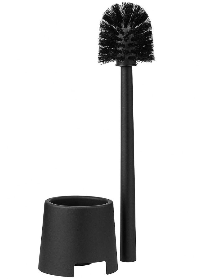 أيكيا فرشاة المرحاض مع حامل بتصميم أنيق باللون الاسود - Image 1