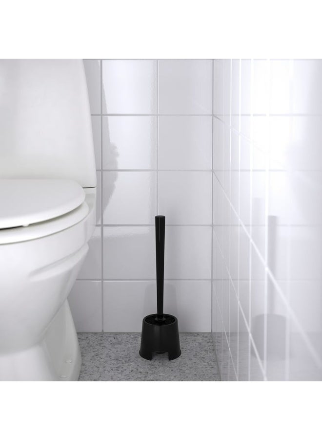 أيكيا فرشاة المرحاض مع حامل بتصميم أنيق باللون الاسود - Image 4