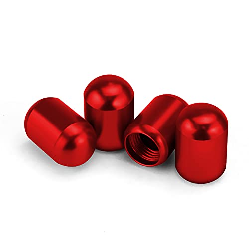 JUSTTOP 4PCS Car Tire Valve Stem Caps, Air Caps Cover, Universal for Cars, SUVs, Bike, Trucks and Motorcycles, Car Wheel & Tire Exterior Accessories-Red - Image 1