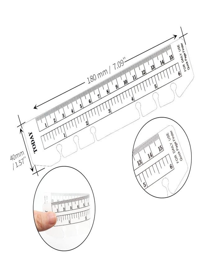 Mogoostry 10 Pack Clear Ruler Bookmark Plastic Binder Divider A6 Straight Ruler Page Markers Today Planner Page Finders for A6 6 Ring Notebook Binder Refillable Journal - Image 2