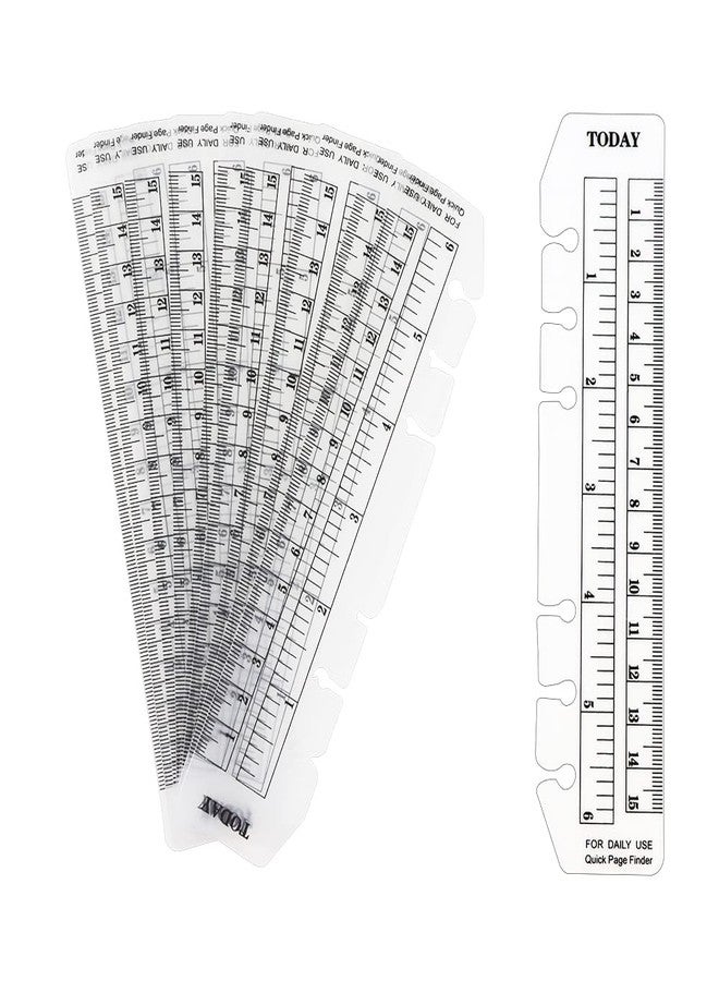 Mogoostry 10 Pack Clear Ruler Bookmark Plastic Binder Divider A6 Straight Ruler Page Markers Today Planner Page Finders for A6 6 Ring Notebook Binder Refillable Journal - Image 1