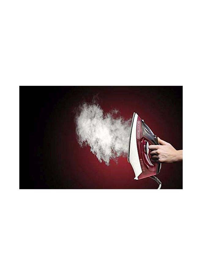 BLACK+DECKER Steam Iron, Ceramic Coated Soleplate, 300ml Tank, Anti-Calc, Drip-Free, Self-Cleaning, Auto Shutoff, Adjustable Steam, Quick Fabric Settings, Removes Creases, 300 ml 1600 W X1550-B5 Red/Black/White - Image 4