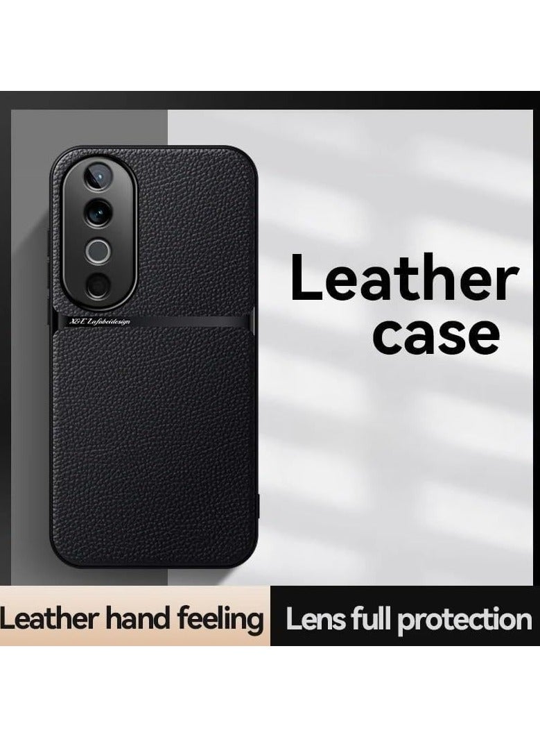 general Case Compatible with Vivo V40 Pro 5G, Premium Leather Case Shockproof TPU Bumper Protective Back Cover for Vivo V40 Pro Support Magnetic Car Holder - Image 2