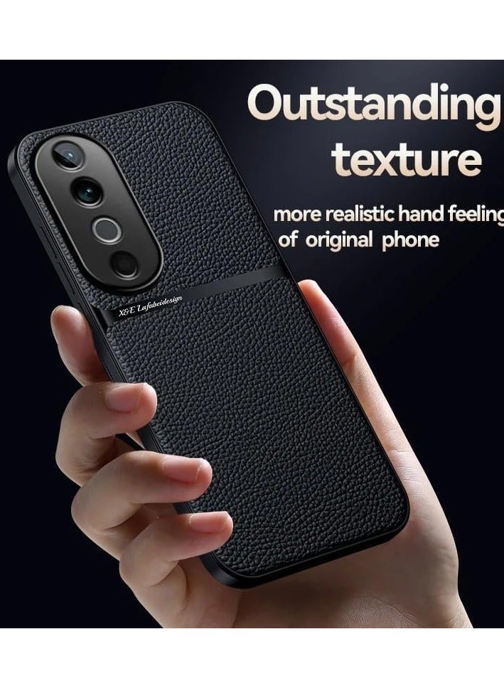 general Case Compatible with Vivo V40 Pro 5G, Premium Leather Case Shockproof TPU Bumper Protective Back Cover for Vivo V40 Pro Support Magnetic Car Holder - Image 3