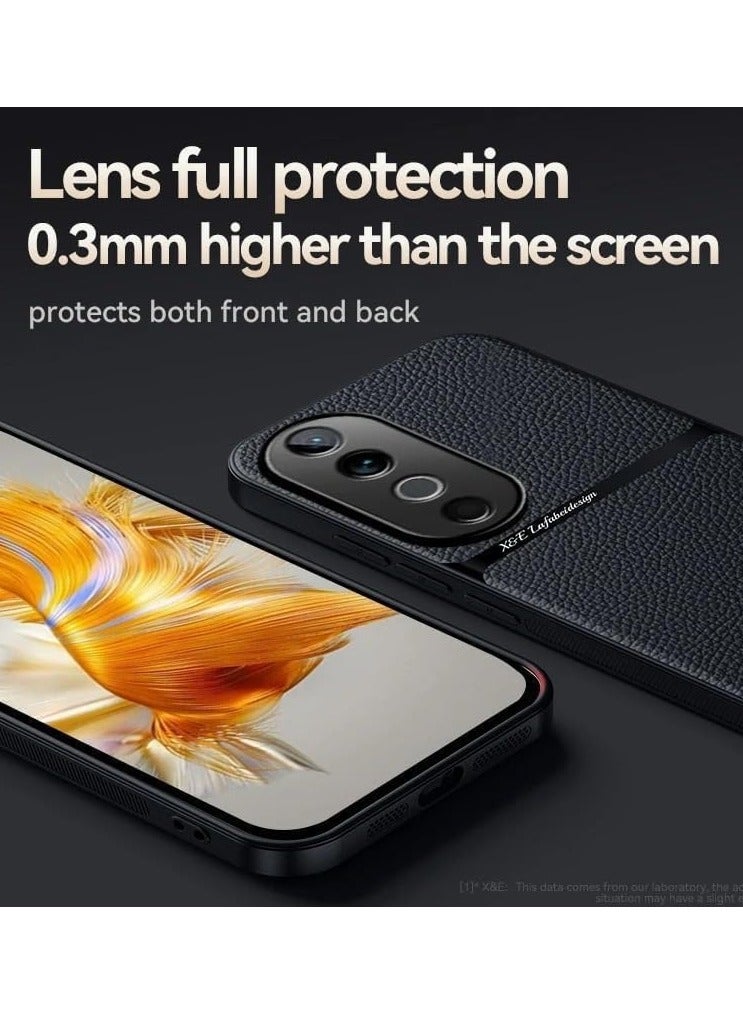 general Case Compatible with Vivo V40 Pro 5G, Premium Leather Case Shockproof TPU Bumper Protective Back Cover for Vivo V40 Pro Support Magnetic Car Holder - Image 5