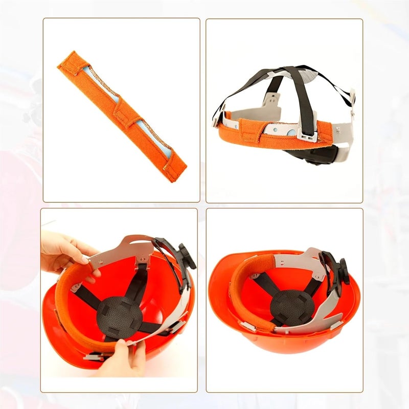Hard Hat Sweatband 8pcs Universal Helmet Sweatband Washable Cotton Hard Hat Liner Welding Antiperspirant Belt Reusable For Welding Helmet Construction Hats - Image 5