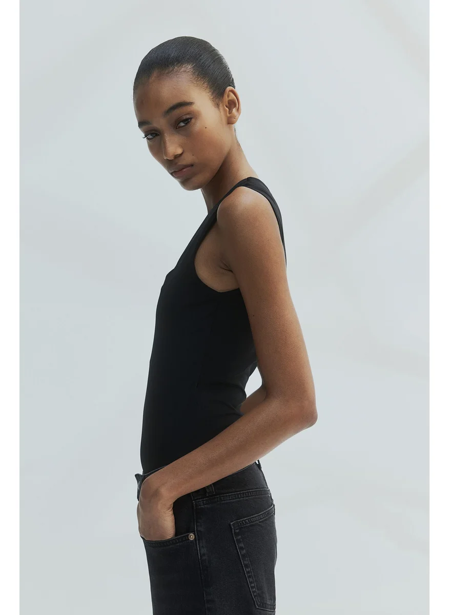 اتش اند ام Square-Neck Jersey Top