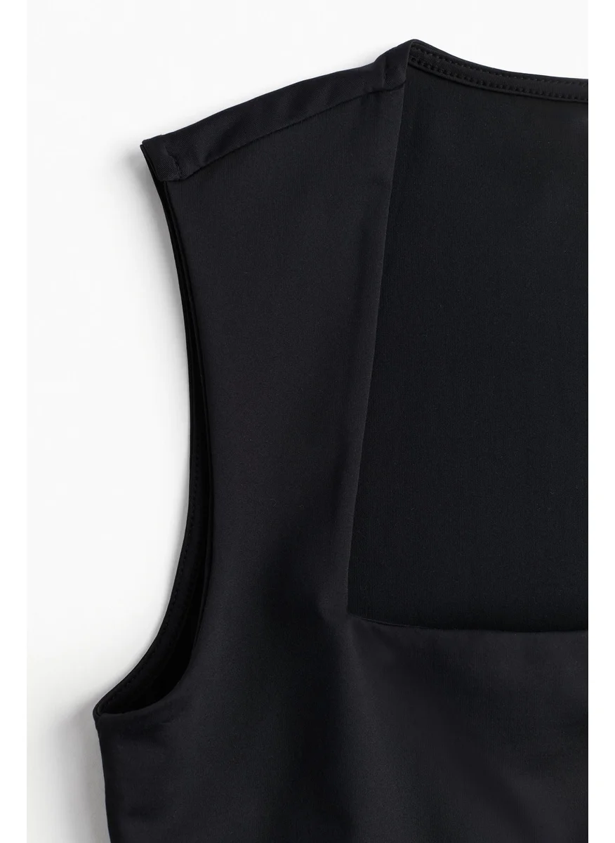 اتش اند ام Square-Neck Jersey Top