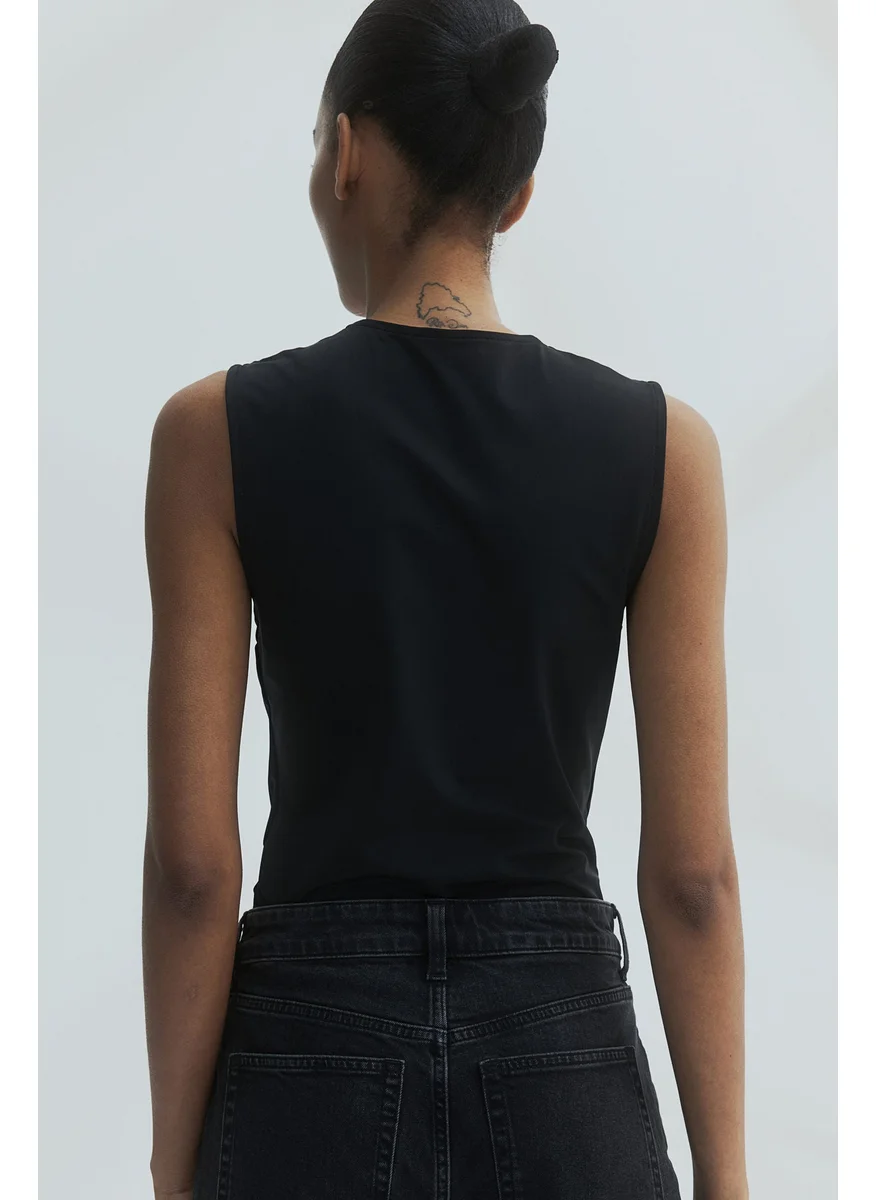 اتش اند ام Square-Neck Jersey Top