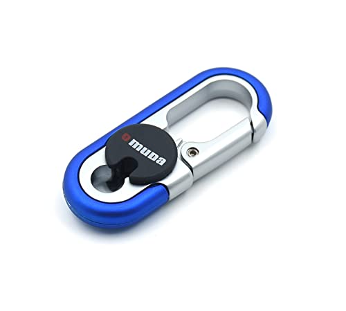 Omuda Stylish Hook Locking Silver Metal Carabiner Double Ring Hook Metal Key Chain for Men & Women - Image 3