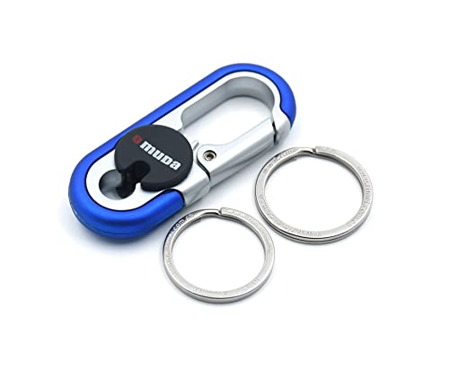 Omuda Stylish Hook Locking Silver Metal Carabiner Double Ring Hook Metal Key Chain for Men & Women - Image 4