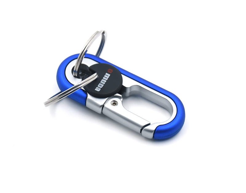 Omuda Stylish Hook Locking Silver Metal Carabiner Double Ring Hook Metal Key Chain for Men & Women - Image 5