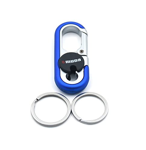 Omuda Stylish Hook Locking Silver Metal Carabiner Double Ring Hook Metal Key Chain for Men & Women - Image 1