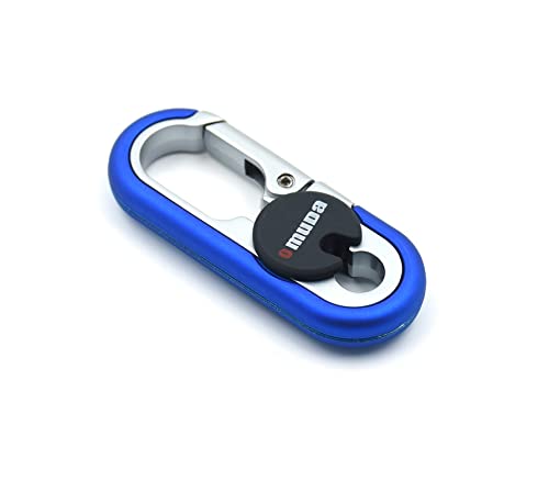 Omuda Stylish Hook Locking Silver Metal Carabiner Double Ring Hook Metal Key Chain for Men & Women - Image 2