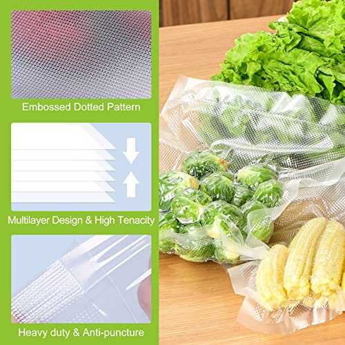 Bonsenkitchen Vacuum Food Sealer Rolls Bags, 8" x 50' & 11" x 50' Commercial Grade BPA Free Bag Rolls, Durable Customized Size Food Vac Bags for Storage and Sous Vide Cooking VB3212 - Image 5