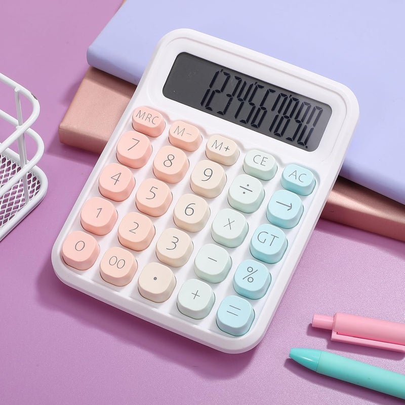 Basic Function Calculator Gradient Color Pocket Calculator with LCD Display for Office Desk and Student Use - Image 4