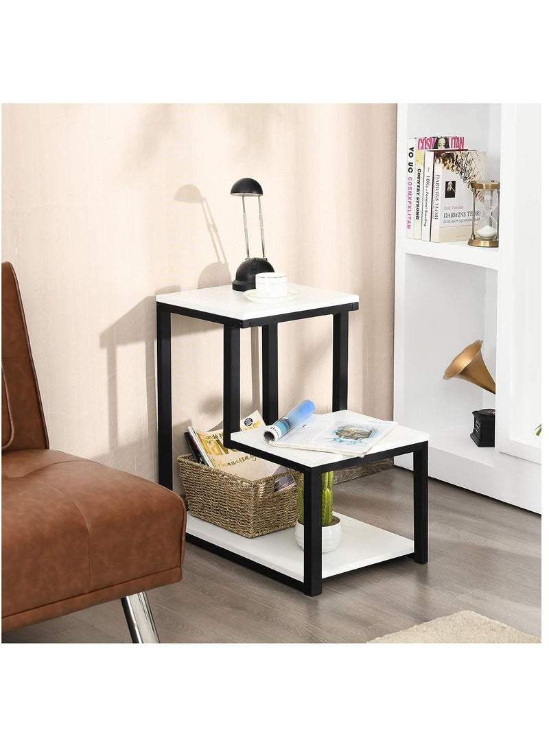ALCOACH - Side Table L Shape Table 3 Layer Living Room Coffee Table for Small Living Room - Image 1