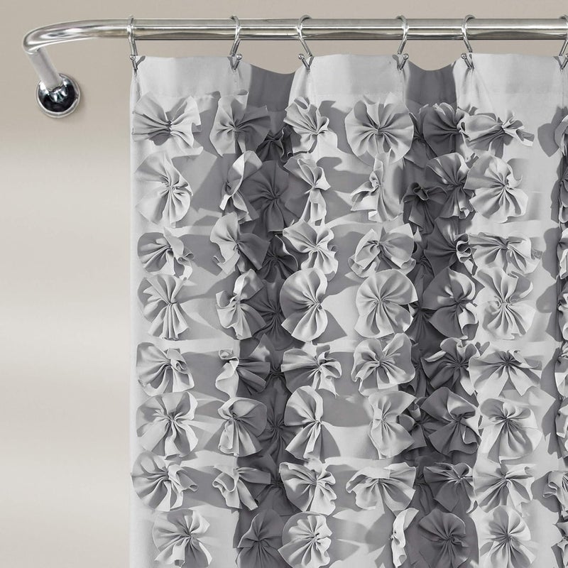 Lush Decor Lucia Shower Curtain, 72" x 72", Light Gray - Image 5