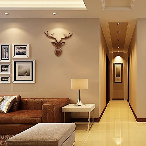 Keygift Deer Head Wall Decor Geometrical Antique Copper Deer Antlers Wall Sculpture Faux Taxidermy Resin Wall Animal Head 19x7x17 Inches - Image 5