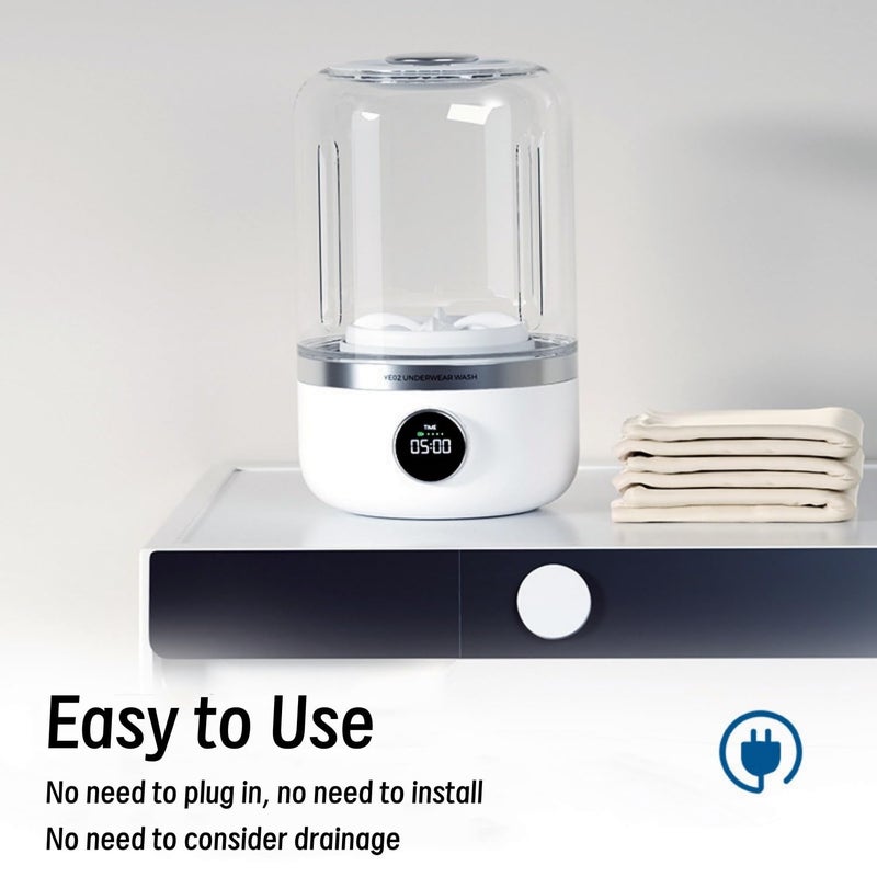 Kameety Underwear Washer Machine Portable, Mini Laundry Machine, Compact Cordless Electric Automatic Device For Underwear Socks Camping Travel Student Dorm - Image 5