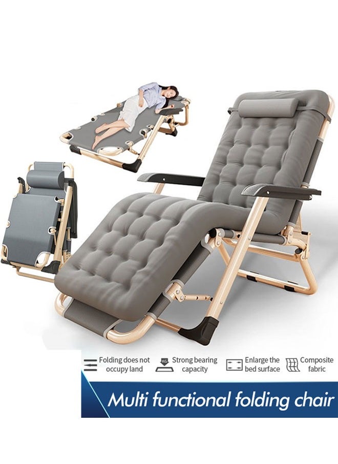 HQ-GAMING - Folding Lazy Sleeping Chair with Cotton Pad Cooling Lazy Couch Balcony Arm Chair  Zero Gravity Chair Lawn Recliner Reclining Patio Lounger Chair Folding Portable Chaise - Image 1