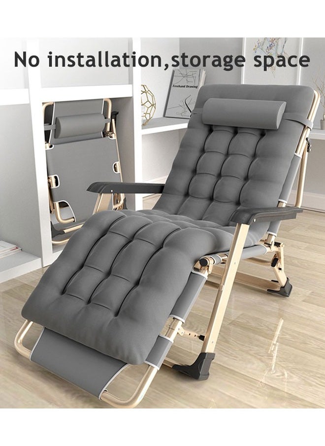 HQ-GAMING - Folding Lazy Sleeping Chair with Cotton Pad Cooling Lazy Couch Balcony Arm Chair  Zero Gravity Chair Lawn Recliner Reclining Patio Lounger Chair Folding Portable Chaise - Image 1