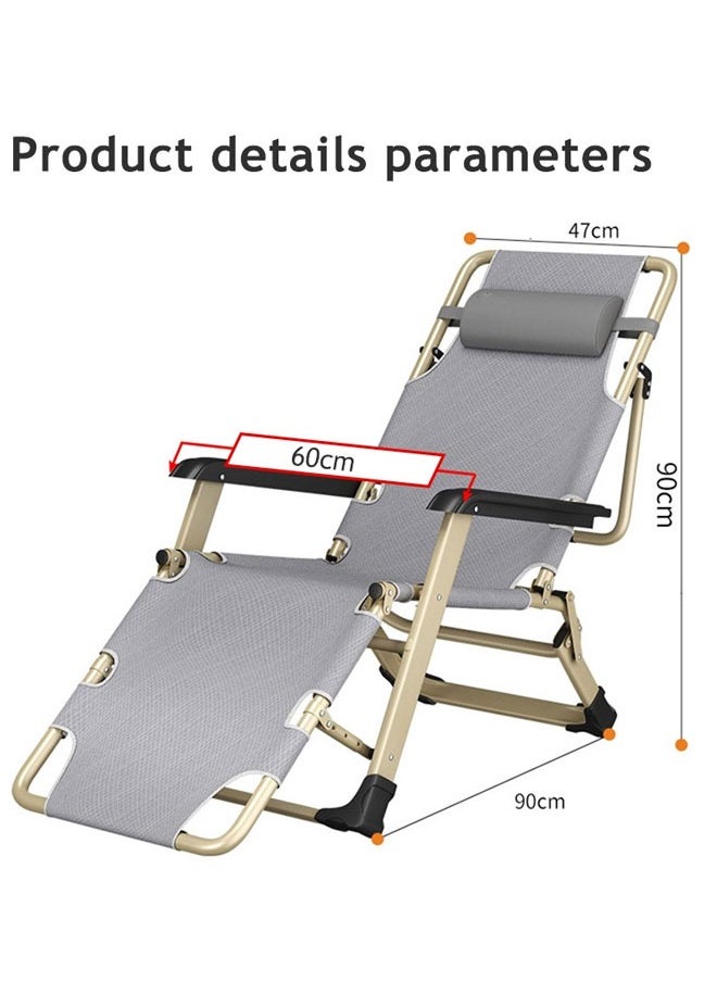 HQ-GAMING - Folding Lazy Sleeping Chair with Cotton Pad Cooling Lazy Couch Balcony Arm Chair  Zero Gravity Chair Lawn Recliner Reclining Patio Lounger Chair Folding Portable Chaise - Image 1