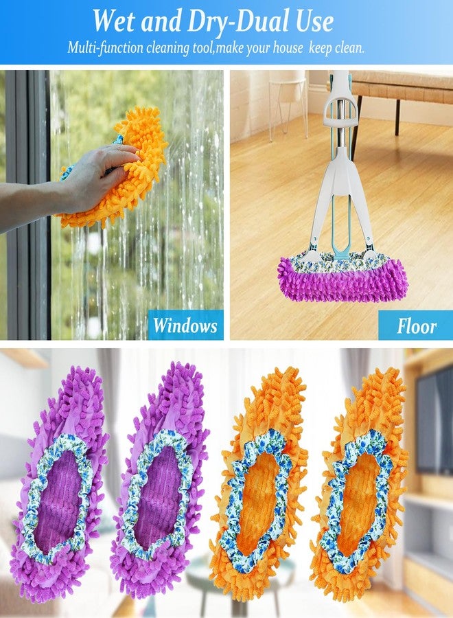 HTOOLPRO 4 Pieces (2 Pairs) Shoe Cover Duster Mopping Slippers, Microfiber Mopping Slippers for Floor Cleaning,Floor Cleaning Tools - Image 5