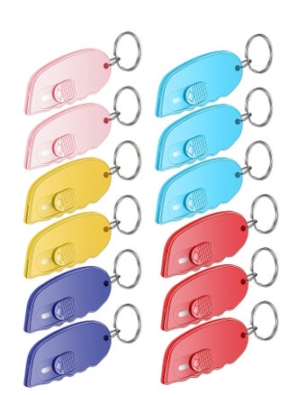 12 Pack Mini Box Cutter Package Opener Retractable Utility Small Box Cutter Portable Mini Keychain Letter Opener Plastic Letter Opener Slide Open with Keychain Hole for Box Letter Envelope - pzsku/ZB80AA603529C6C41DE9EZ/45/_/1718784771/00505a18-ae41-4961-a998-8ff99d388c3f