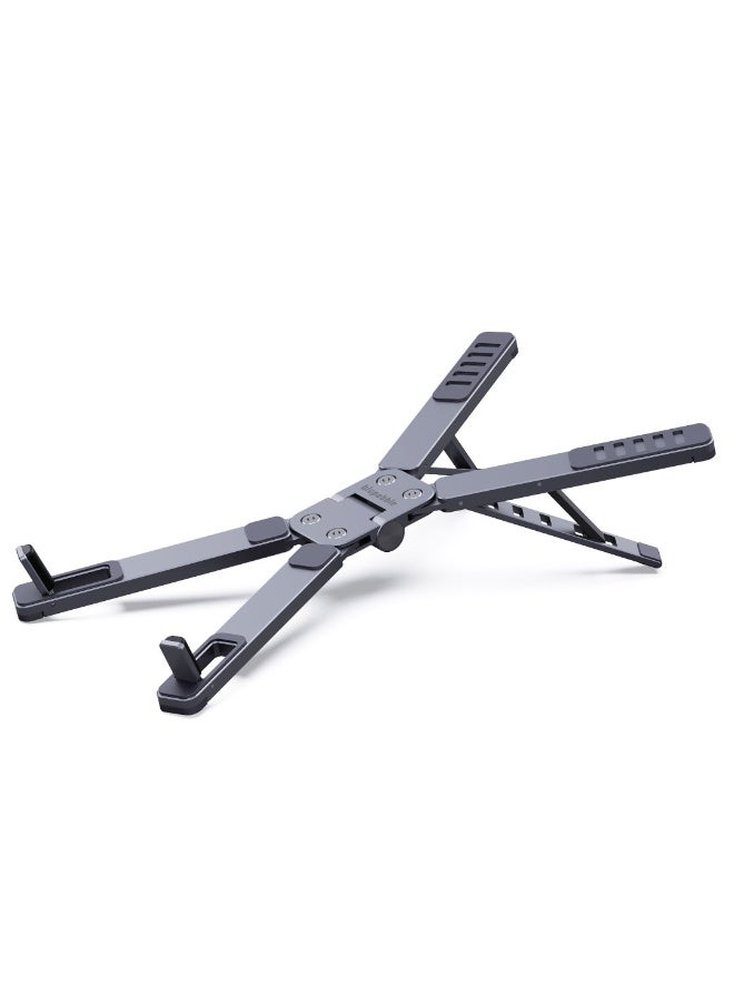blupebble FlexiStand X Foldable Laptop Stand, Adjustable Aluminum Laptop Riser with 5 Height Levels, Portable Compact Notebook Stand, Ergonomic Cooling Desk Stand for MacBook, Windows Laptops & Tablets - Image 1