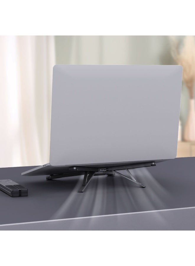 blupebble FlexiStand X Foldable Laptop Stand, Adjustable Aluminum Laptop Riser with 5 Height Levels, Portable Compact Notebook Stand, Ergonomic Cooling Desk Stand for MacBook, Windows Laptops & Tablets - Image 4