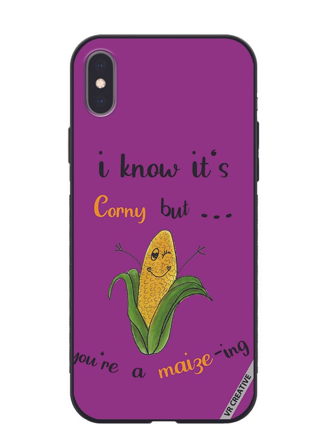 VR CREATIVE Protective Case Cover For Apple iPhone X/XS Corn Design Multicolour - Image 1
