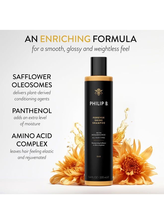 PHILIP B Forever Shine Shampoo, 7.4 fl. oz. (220 ml) - Volumizing Cleanser With Notes of Pure Oud Leaves Hair Smooth & Glossy, Reduces Frizz, For All Hair Types - Image 3