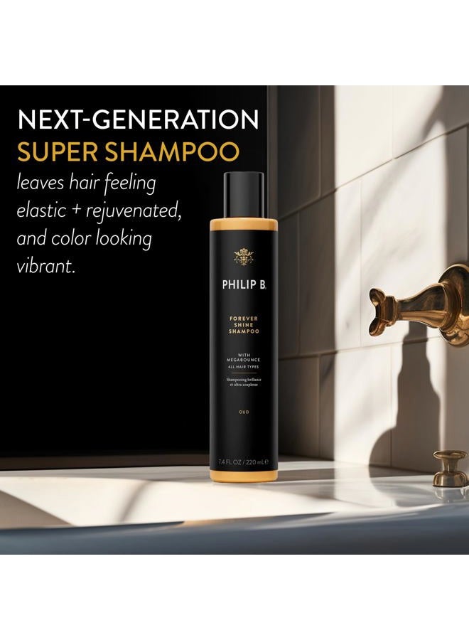PHILIP B Forever Shine Shampoo, 7.4 fl. oz. (220 ml) - Volumizing Cleanser With Notes of Pure Oud Leaves Hair Smooth & Glossy, Reduces Frizz, For All Hair Types - Image 2