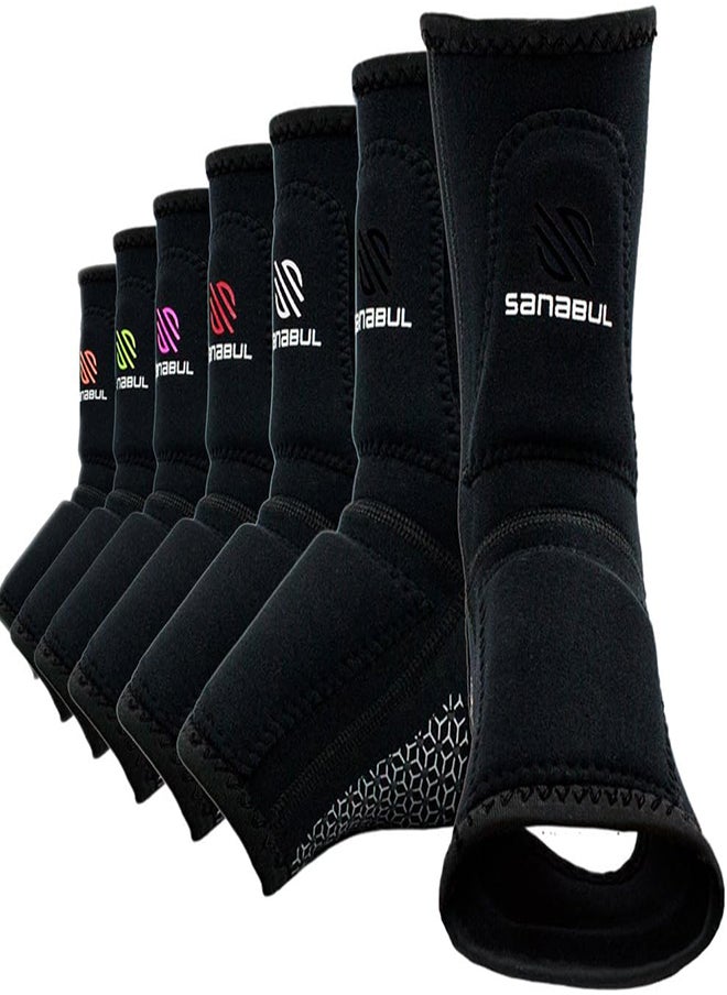 Sanabul  - Essential Striking Gel Ankle Guard For Mma Kickboxing | Ankle Sleeves For Men & Women | Mma Kickboxing Muay Thai Ankle Support And Protection (Pair) (Black, L/Xl) - Image 1
