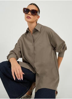 Oversized Drop Shoulder Shirt with Tie-Up Detail - pzsku/ZB80ABFAC3863F719FAEEZ/45/_/1739732106/73dc8d35-344e-44cc-a46a-e68d424b3033