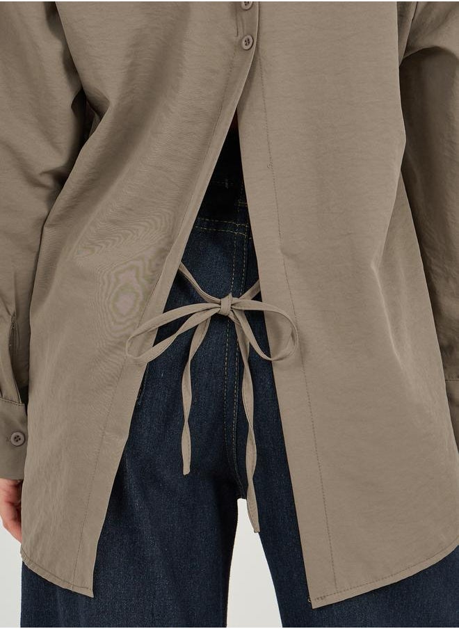 Styli - Oversized Drop Shoulder Shirt with Tie-Up Detail - Image 1