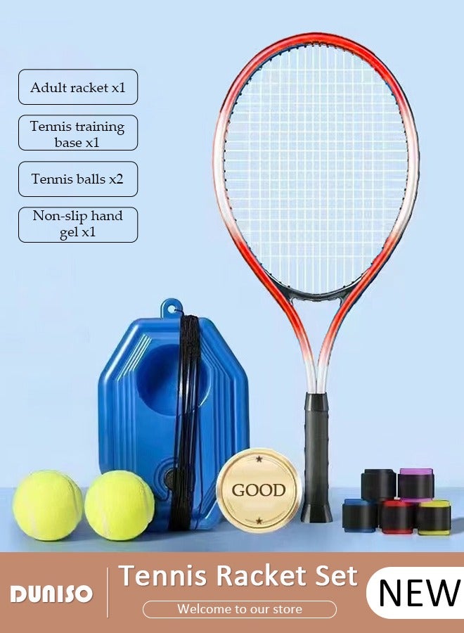 DUNISO Single Tennis Racket Set for Student Training Tennis and Beginners of 1 Tennis Racquet Lightweight Including 2 Tennis Balls 1 Non-slip Hand Glue 1 Tennis Bag and 1 Water Injection Base - Image 1