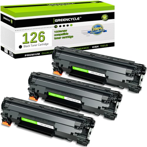 greencycle Compatible Toner Cartridge Replacement for Canon 126 CRG-126 CRG126 3483B001 for use in ImageClass LBP6200d, and LBP6230dw Wireless Laser Printers (Black,3 PK) - Image 1