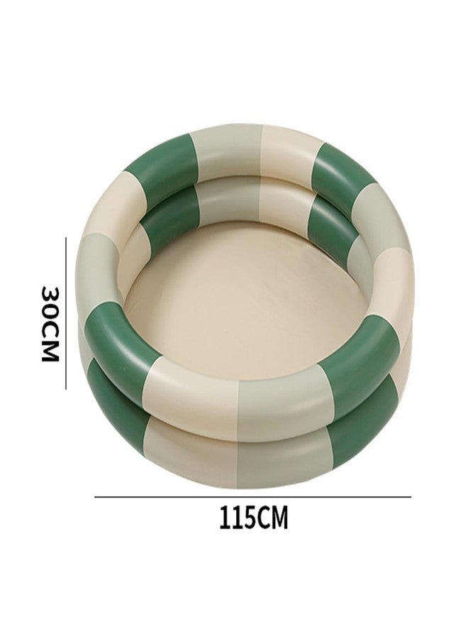 جوتوتوب مسبح قابل للنفخ للأطفال بتصميم كلاسيكي، مسبح عائلي لطيف ذو طبقة سميكة (مخطط أخضر) - Image 5