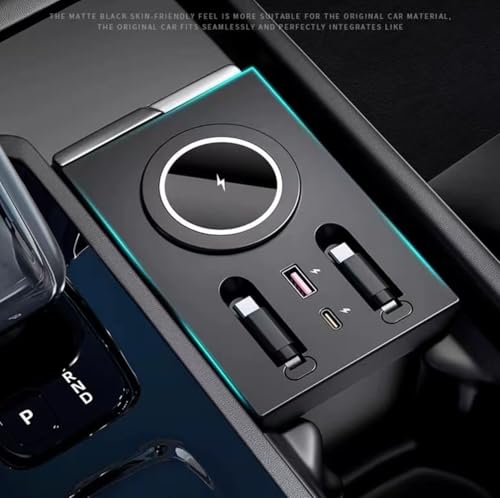Pitruves USB Hub Wireless Charger for Volvo xc60 xc90 s90 v90 s60 v60 Retractable Hub Docking Station with Fast Charging Cable Multi Port Accessories Docking Station of Center Console tuozhanwuA - Image 3