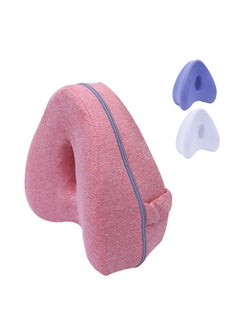 Memory Foam Knee Pillow with Elastic Strap Heart-shaped Slow Recovery Leg Positioner Pillow for Side Sleeper Pregnancy Relax Lower Back Pain Knee Pain
