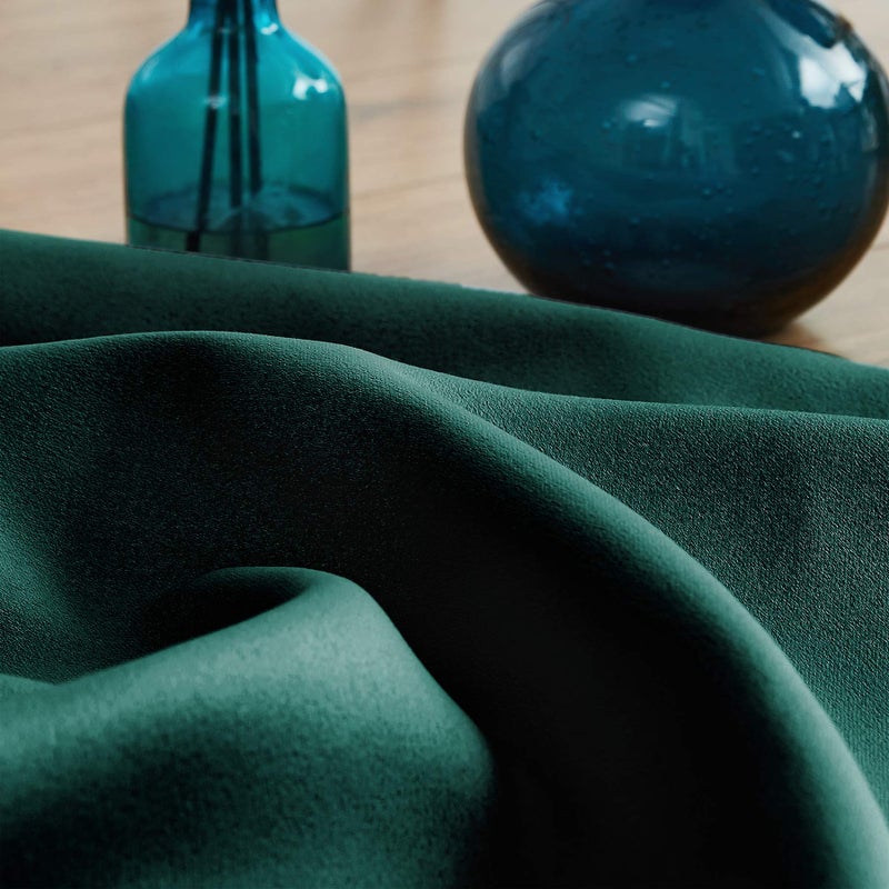 Treatmentex Green Pompom Curtains for Bedroom Living Room 95 inch Triple Weave Full Blackout Window Drapes for Hotel Men's Guest Room 52"" w x2 Panels Rod Pocket - Image 5