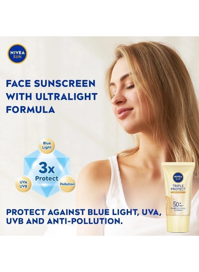 نيفيا صن تريبل بروتكت مضاد للتجاعيد SPF50+ PA+++ 40 مل. - Image 4