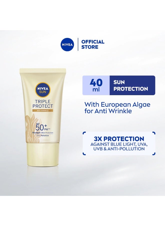 نيفيا صن تريبل بروتكت مضاد للتجاعيد SPF50+ PA+++ 40 مل. - Image 2